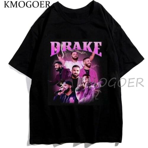 Harajuku RARE DRAKE Funny Portrait Graphic Aesthetics Tshirts Men Short Sleeve Tops Tees Casual Loose Couple T-shirt Summer New