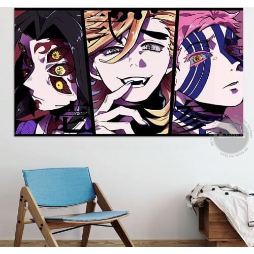 Canvas Anime Douma Akaza Demon Slayer Pictures Home Manga Decoration Paintings Poster HD Prints Wall Art Modular Living Room