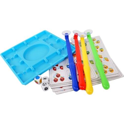 Intellectual Throw Dice and Pick Up Fruits Cards Board Sucker Toy Children Educational Play Activity