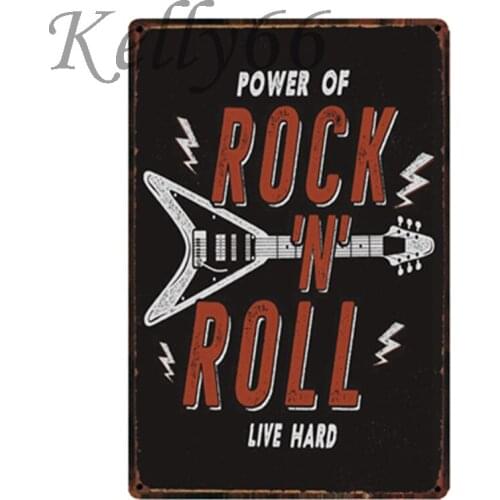 [ Kelly66 ] Rock Metal Sign Tin Poster Home Decor Bar Wall Art Painting 20*30 CM Size y-1874