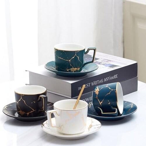Ceramic Coffee Tea Set cup Saucer Spoon Set 200ml Nordic Tea Cup coffee cup set Matt Porcelain Tea Set Advanced Teacup