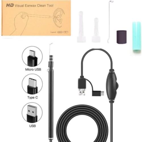 Ear Cleaning Endoscope Spoon Mini Camera Ear Picker Ear Wax Removal Visual Ear Mouth Nose Otoscope Support Android PC