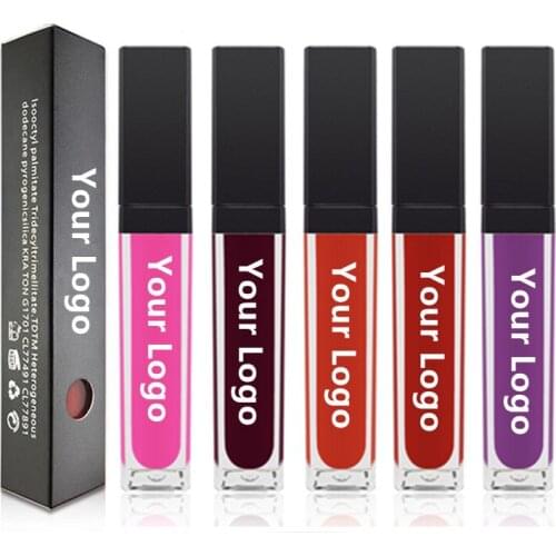 50Pcs Wholesale Matte Liquid Lipstick Velvet Nude Waterproof Tint Custom Vendor Private Label Cosmetics Lipgloss Bulk Print Logo
