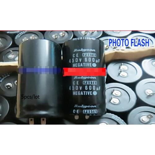 LOW ESR 5CPS Photo Flash Capacitor 450V 600UF 30*60MM