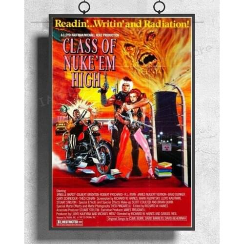 NJ648 CLASS OF NUKE EM HIGH Movie Horror Troma Films Wall Sticker Silk Poster Art Home Decoration
