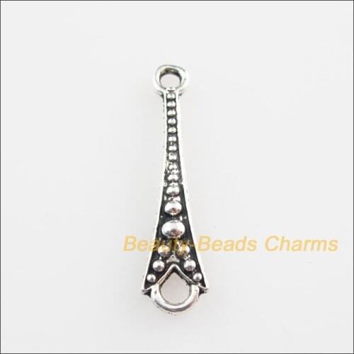 New 50Pcs Tibetan Silver Color Slender Cone Charms Connectors 6.5x26mm