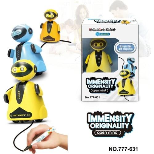 Novelty Inductive Car Follow Any Drawn Line Magic Pen Inductive Robot Penguin Model Children Kids Toy Gift