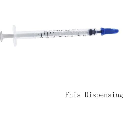 New Dispensing Syringes 1cc 1ml Plastic with Tip Blue Cap Pack of 10