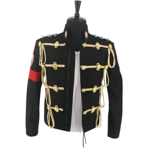 NEW MJ Michael Jackson Royal England Military Black Woolen Formal Dress Jacket Rare Gift Performance Collection