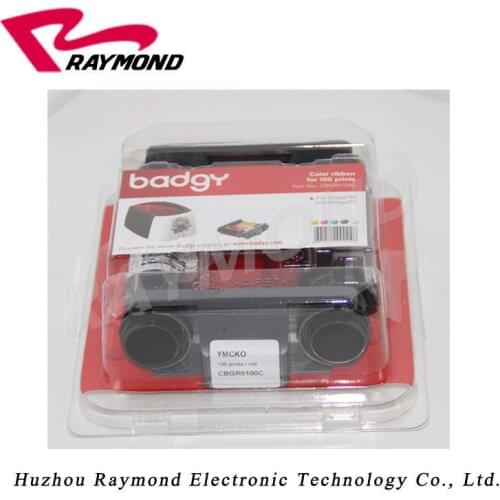 Original Evolis Badgy 200 Card Printer YMCKO Color Ribbon - 100 prints,Evolis Badgy100 CBGR0100C colour ribbons