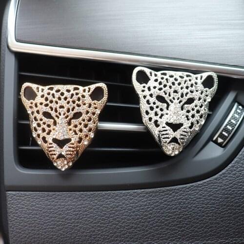 Car Air Freshener In Auto Interior Decor Aroma Car Diffuser Vent Clip Diamond Leopard Solid Perfume Bling Car Accessories Auto