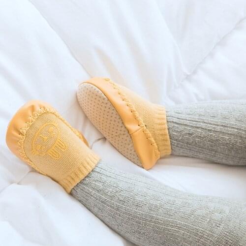0-3Y Spring and Autumn Baby Toddler Socks Soft Socks Non-Slip Childrens Floor Socks Dispensed Low Cut Cartoon Baby Leather Sock