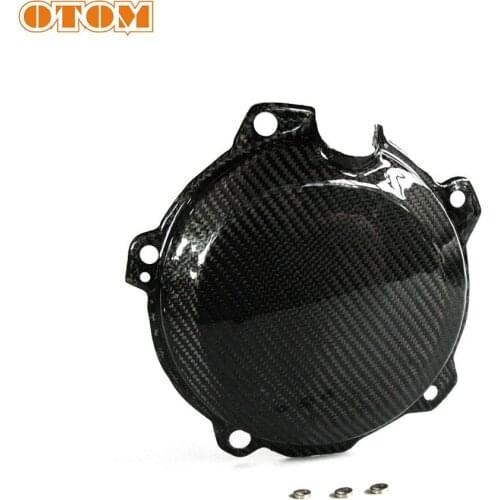 OTOM Motorcycle Black Clutch Cover Case Guard Carbon Fiber Protector For KTM EXC SX XC XCW XCF-W EXCF FC FE FX 250 350