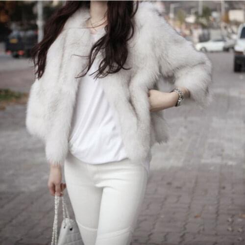 Women 2021 Autumn Winter New High Imitation Short Fox Fur Coat Jacket Warm Outwear Female Faux Fur Coat Overcoat Outerwear C117