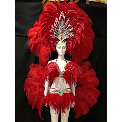 Feather clothing Stage performance catwalk carnival Headdress flower pubs party Mens wear womens clothing