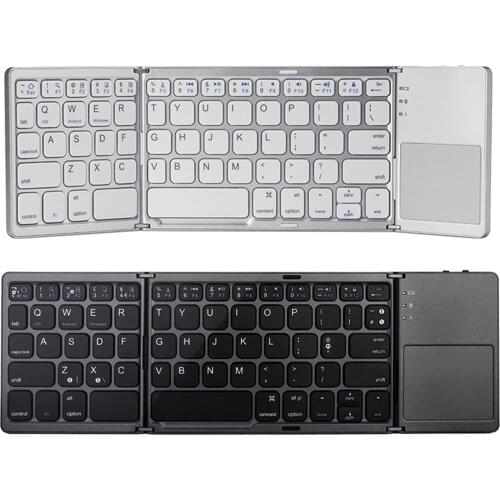 Portable Mini Folding Wireless Bluetooth Keyboard USB Wired with Touchpad for iOS Android