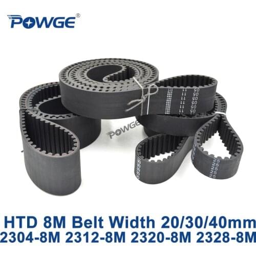 POWGE HTD 8M synchronous Timing belt C=2304/2312/2320/2328 width 20/30/40mm Teeth 288 289 290 291 HTD8M 2248-8M 2256-8M 2272-8M