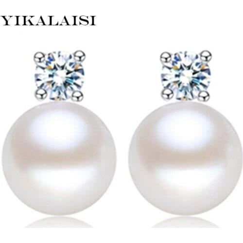 YIKALAISI 925 sterling Silver Jewelry Pearl Earrings Jewelry For Women Of Freshwater Pearl With Princess Earrings Wedding
