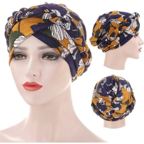 2020 Cotton print muslim turban scarf for women islamic inner hijab caps Arab wrap head scarves femme musulman turbante
