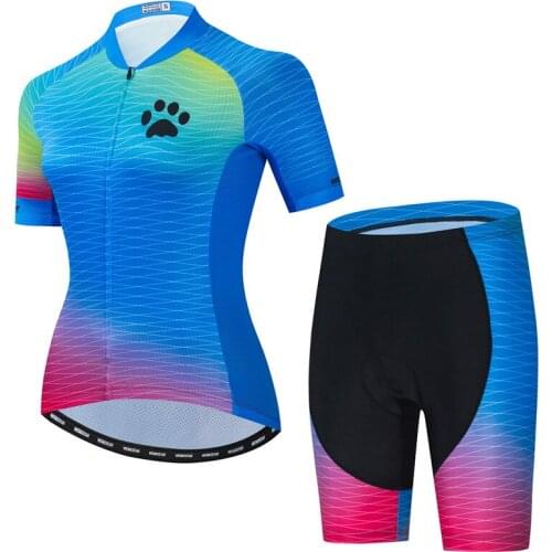 Weimostar Blue Womens Cycling Jersey Set Summer Cycling Clothing Pro Team MTB Bike Uniforms Road Bicycle Clothing Cycle Wear