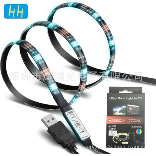 LED light strip USB cable TV background light strip 5v RGB 3 button controller
