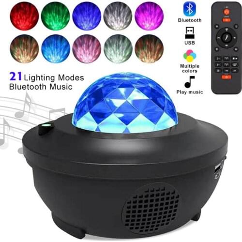 LED Star Galaxy Projector Ocean Wave Night Light Room Decor Rotate Starry Sky Porjectors Luminaria Decoration Bedroom Lamp Gifts