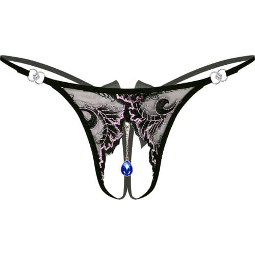 Sexy Gay Men Exotic Briefs Underwear Sissy Panties Embroidery Brief Thong T-back Tanga Lingerie Open Crotch Open Butt Underpants