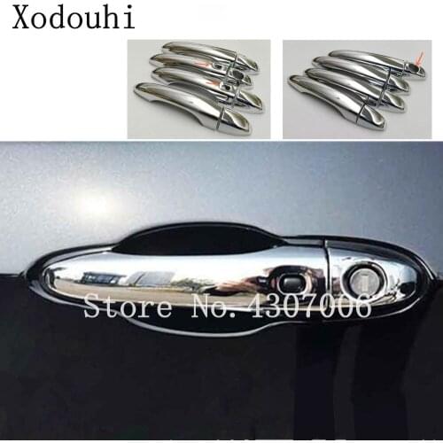 Car Cover Protection Detector Stick Frame Lamp Trim ABS Chrome Car Door Handle 8pcs For Jeep Compass 2017 2018 2019 2020