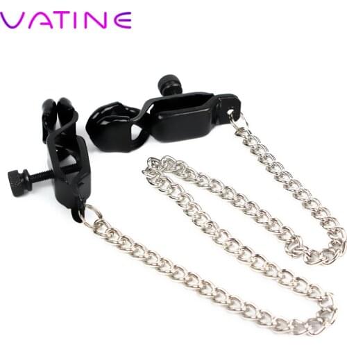 VATINE Nipple Clamps with Metal Chains SM Erotic Toys Sex Toys for Couples Stainless Steel Breast Clips Adult Products