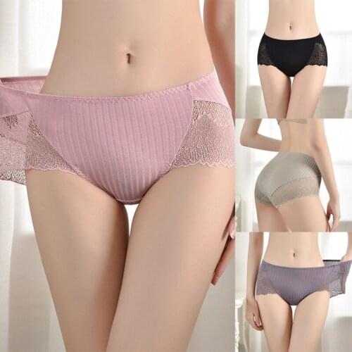 Y166 Womens Sexy Underwear Middle Waist Breathable Antibiosis Panties Girls Cotton Skin-Friendly Seamless Briefs Lift Hips