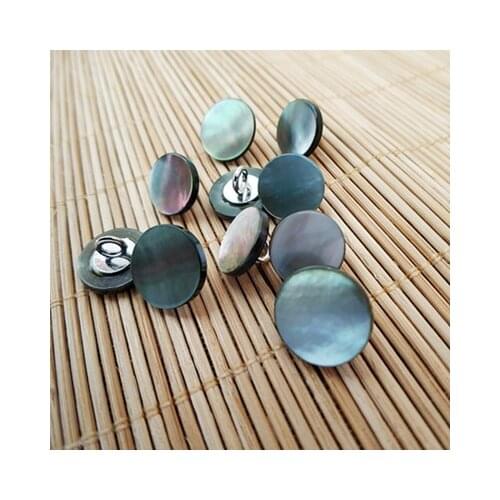 Free shipping 10pcs/lot High-grade natural Color black butterfly shell button metal feet cashmere sweater shirt buttons