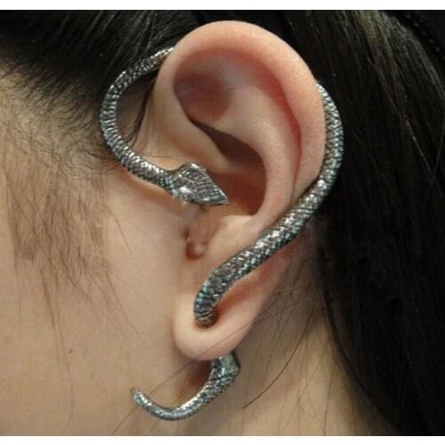 2020 1PC Vintage Winding Snake Earrings for Women Men Jewelry European Punk Animal Ear Stud Handmade Mens Unisex Stud Earings