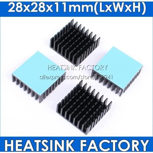 5pcs 28x28x11mm Aluminum Heatsink Radiator Cooling For Electronic Chip IC 3D printer Raspberry PI With Thermal Conductive Tape
