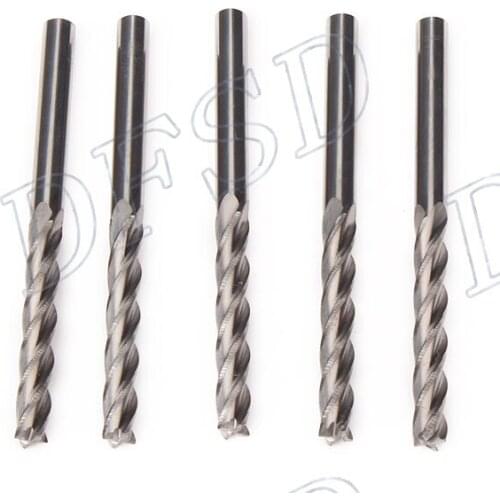 3.175 x 28mm Premium Carbide CNC 4 Flute Spiral Bit End Mill Cutter Pack of 10