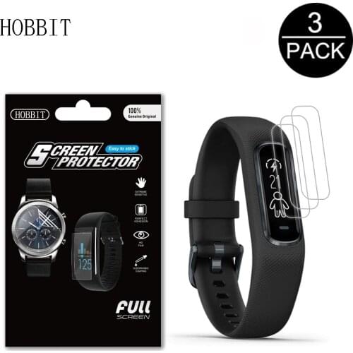 3Pack Smartwatch FilmFor Garmin Vivosmart 4 Full Screen Coverage Screen Protector Smart Wirstband Clear Shield Soft TPU Film