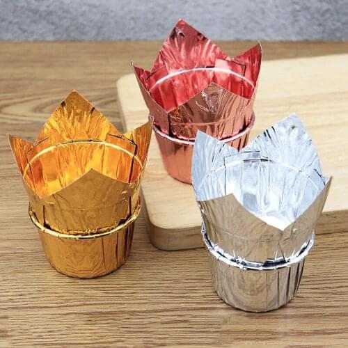 50Pcs Disposable Muffin Cupcake Paper Cup Oilproof Cupcake Liner Baking Cup Tray Case for Wedding Party Muffin Cupcake Wrapper