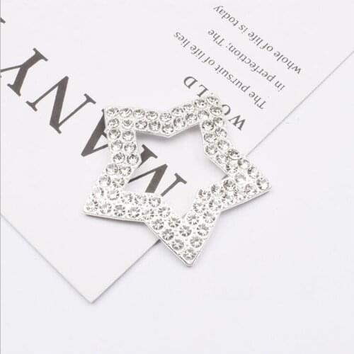 50pcs Star Crystal Rhinestone Jewelry Applique strass Garment Ornament Flatback Brooch Wedding Brides Hairpin Hair Clip Decor