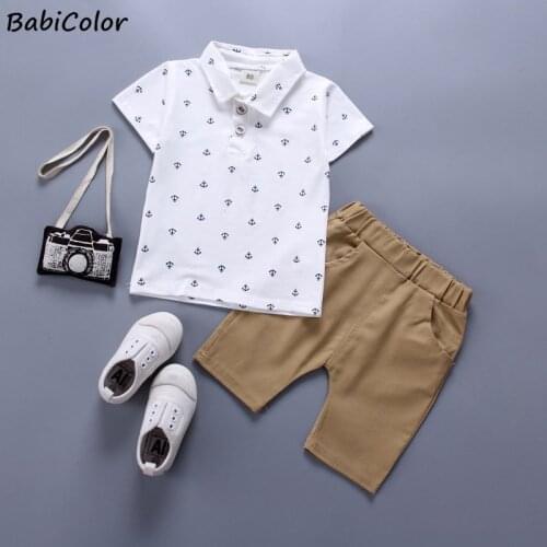 Summer Boys Clothes Suit Gentleman Style Wedding Shirt +Pants 2pcs Clothes for Boys clothing