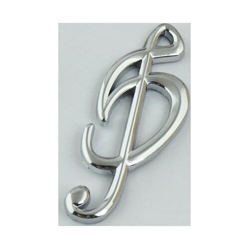 BBQ@FUKA Auto Car Musical Notes Silver Emblem Badge Decal Sticker Metal Fit for BMW 5 series 525LI 530LI