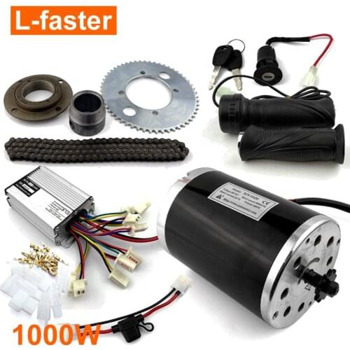 Bracketless 1000W Electric Drift Trike Motor MY1020 With 1000W Brush Motor Controller And Throttle Handle Grip Key Power Switch