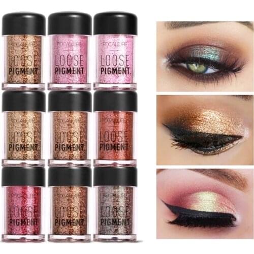 Glitter Eye Shadow 18 Colors Cosmetic Makeup Diamond Lips Loose Makeup Eyes Pigment Powder Comestic Single Eye Shadow