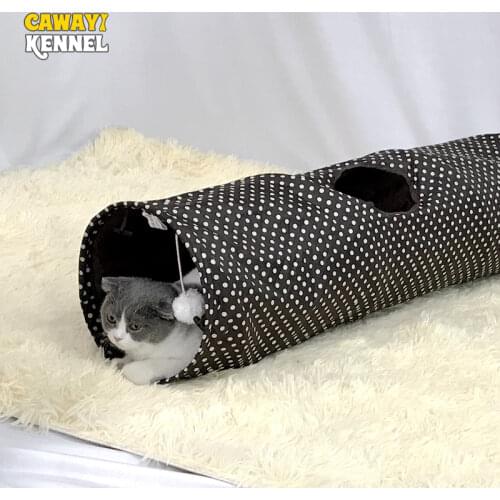 Cawayi Kennel Cat Tunnel Pet Tube Collapsible Play Toy Indoor Outdoor Kitty Puppy Toys for Puzzle Exercising Hiding Training