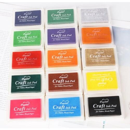 20 Colors Inkpad Rubber Stamp Handmade DIY Craft Oil Based Ink Pad Fabric Wood Paper Colorful Cartoon Finger Print Scrapbooking