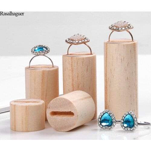 Wooden 5pcs/set Ring Bague Anel Bearer Stand Jewelry Display Wedding Wood Rings Box Holder Special Handmade Store Ring Shows