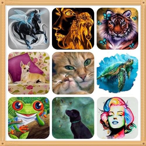 DIY 5D Diamond Painting Cartoon Animal Character Landscape Round Diamond Home Decoration Embroidery Handmade New Year Gift