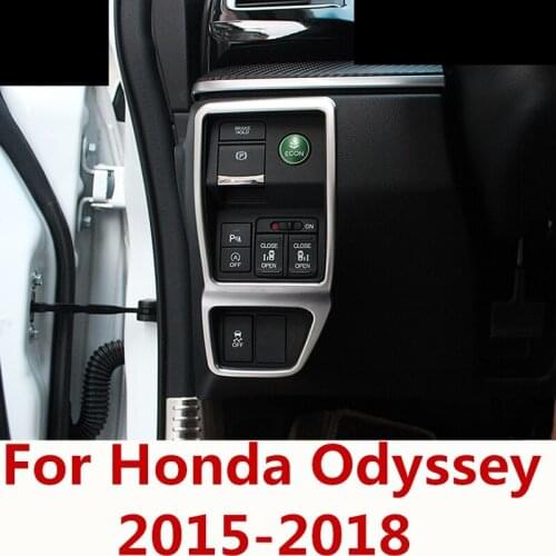 For Honda Odyssey 2015-2018 1pcs Stainless Steel Car-accessories Main Driving Room Storage Box Trim Panel Cover decoration