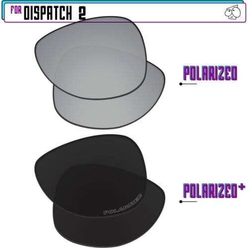 EZReplace Polarized Replacement Lenses for - Oakley Dispatch 2 Sunglasses - BlackP Plus-Silver P