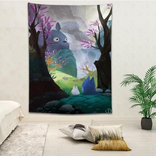 Hot Sale Custom Totoro Wall Hanging HD Landscape 3D Printing Digital Printing Home Decoration Tapestry