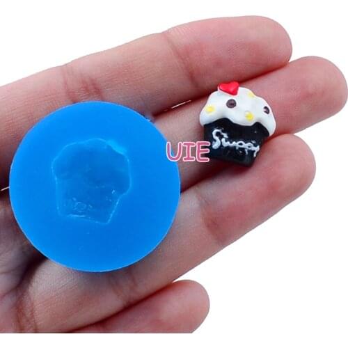 GYL180U 15.0mm Cupcake Silicone Mold Fondant Cake Decoration Candy Resin Clay Earrings Necklace Craft Soap Candle