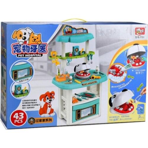 Play House Pretend Pet Dentist Desk Role-playing Game Toy Boy Girl Equipment Tools Children Toy Christmas Gift